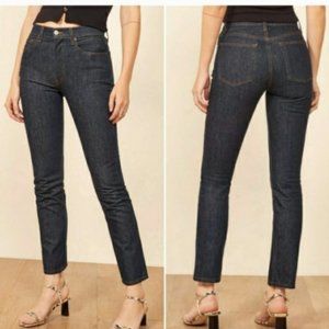 Reformation Julia High Cigarette Dark Denim Jeans